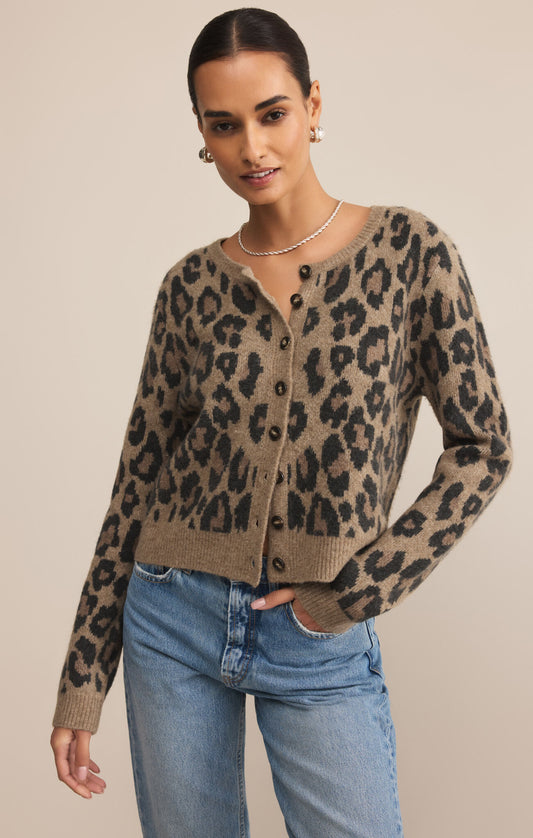 Outlook Leopard Cardigan - Desert Tan