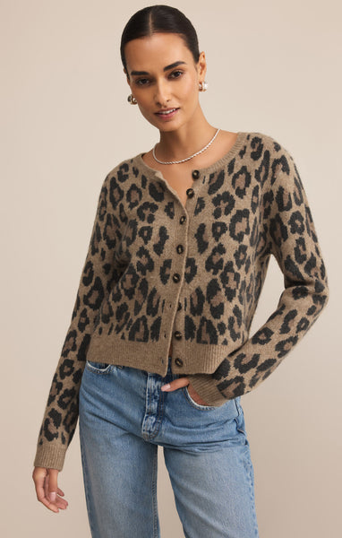 Outlook Leopard Cardigan - Desert Tan – Spinout