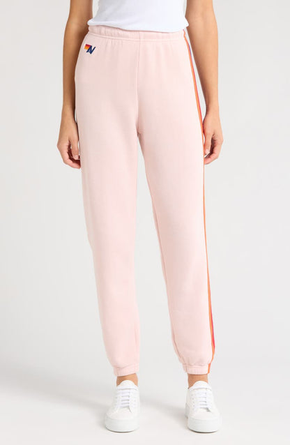 Aviator Nation - 5 Stripe Sweatpants - Light Pink/Purple Orange