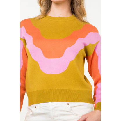 THML - Multi Color Knit Sweater - Mustard