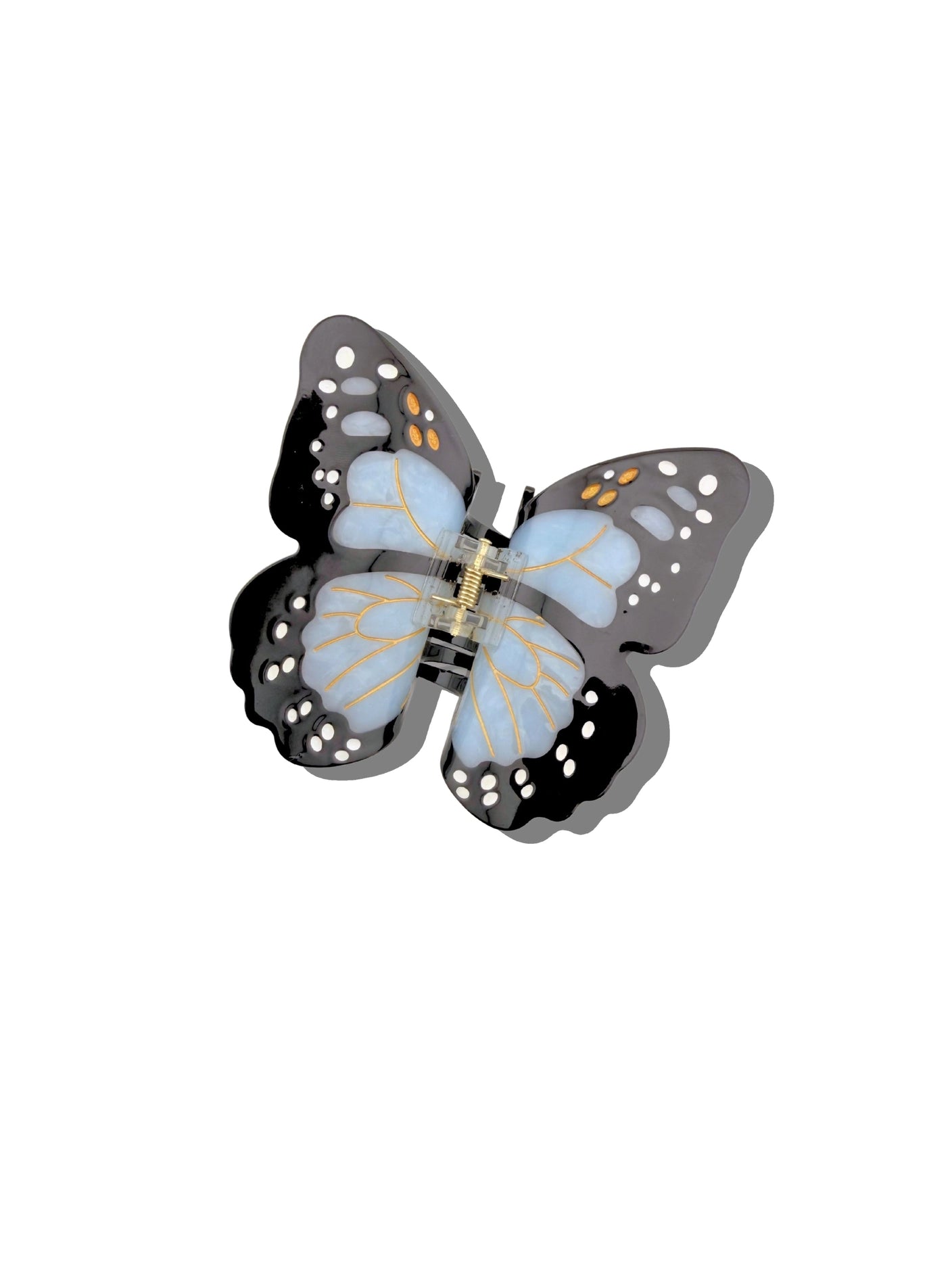 Hand-Painted Monarch Butterfly Claw Hair Clip | Eco-Friendly | Baby Blue