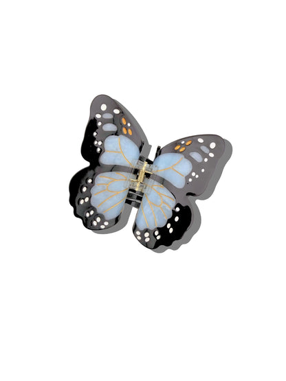 Hand-Painted Monarch Butterfly Claw Hair Clip | Eco-Friendly | Baby Blue