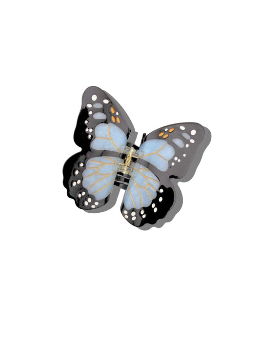 Hand-Painted Monarch Butterfly Claw Hair Clip | Eco-Friendly | Baby Blue