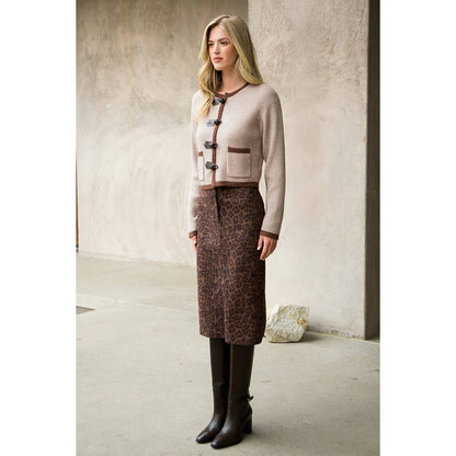 Toggle Button Knit Cardigan - Brown