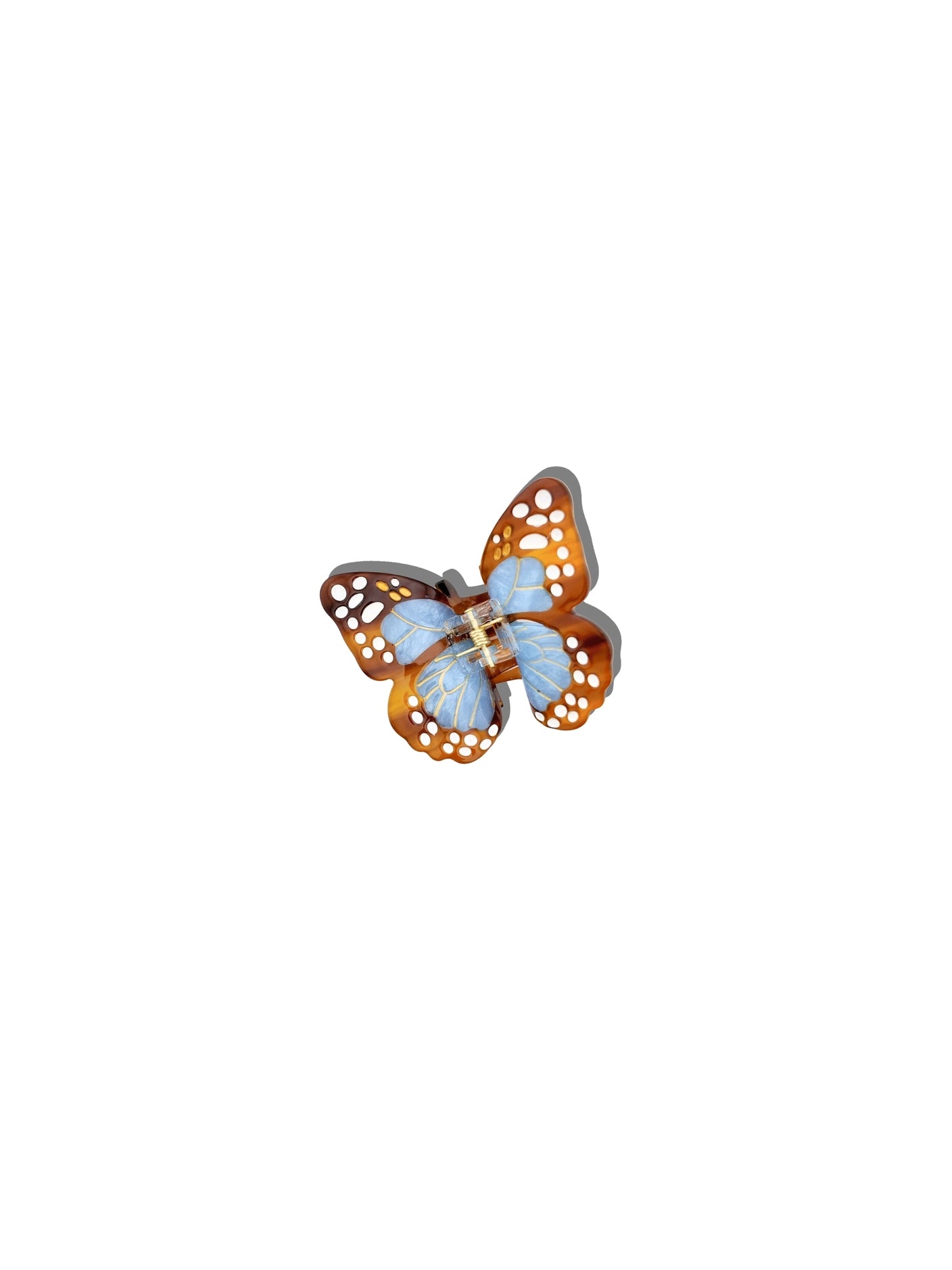 Hand-Painted Mini Boho Monarch Claw Hair Clip | Eco-Friendly | Baby Blue