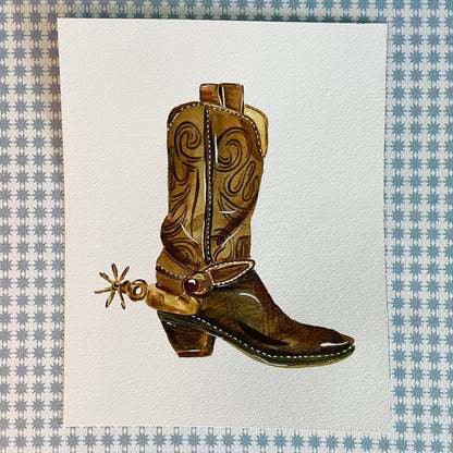 Spur Boot Acrylic Art Block