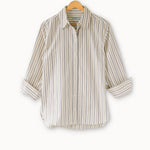 MerSea - Brontë Oxford Button Up - Ecru Stripe