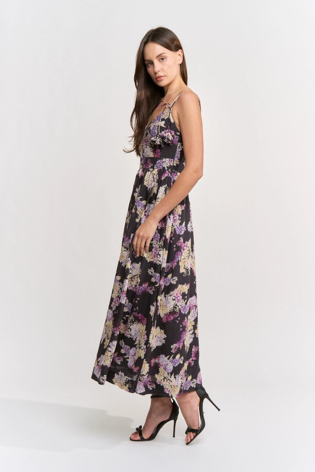 Katie Midi Dress - Black Multi