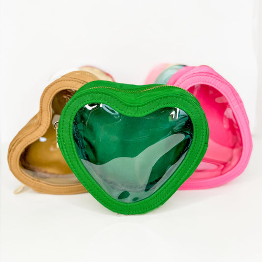 Heart Cosmetic Bag - Green - Spinout