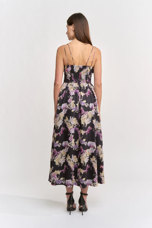 Katie Midi Dress - Black Multi