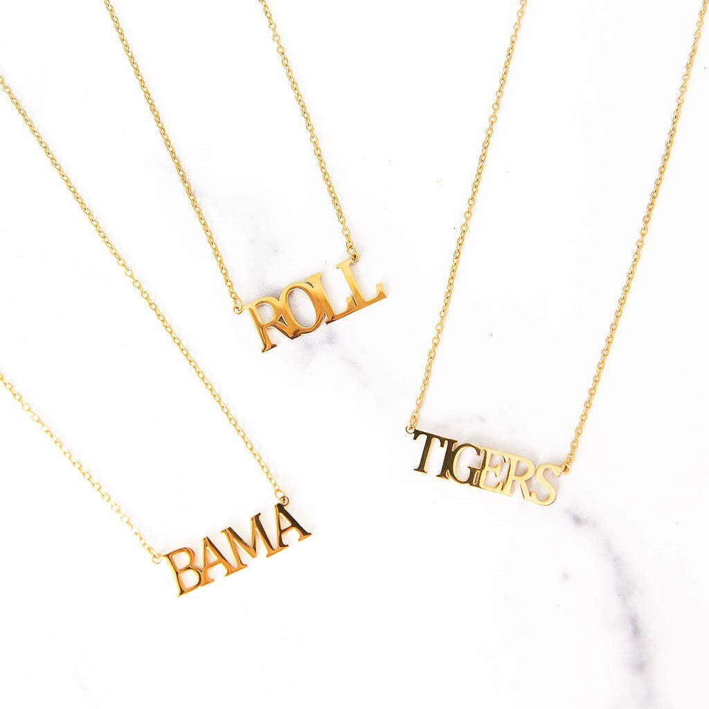 Alabama Collegiate Nameplate Necklaces - BAMA