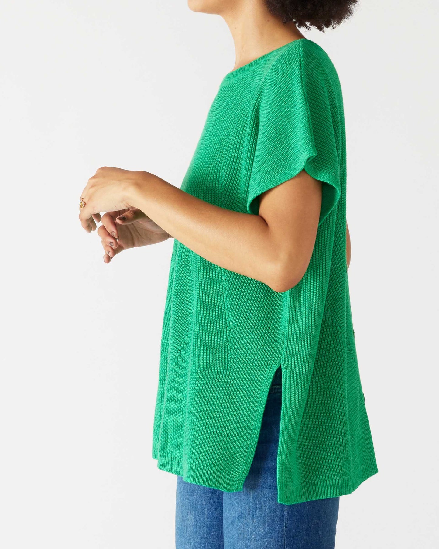 MerSea - Camden Short Sleeve Sweater - Jade Green