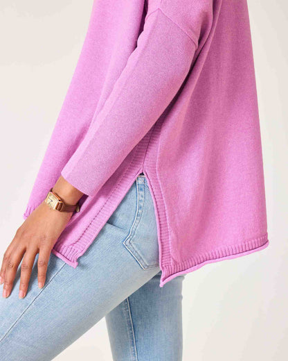 Catalina Cotton Sweater - Razzle Pink