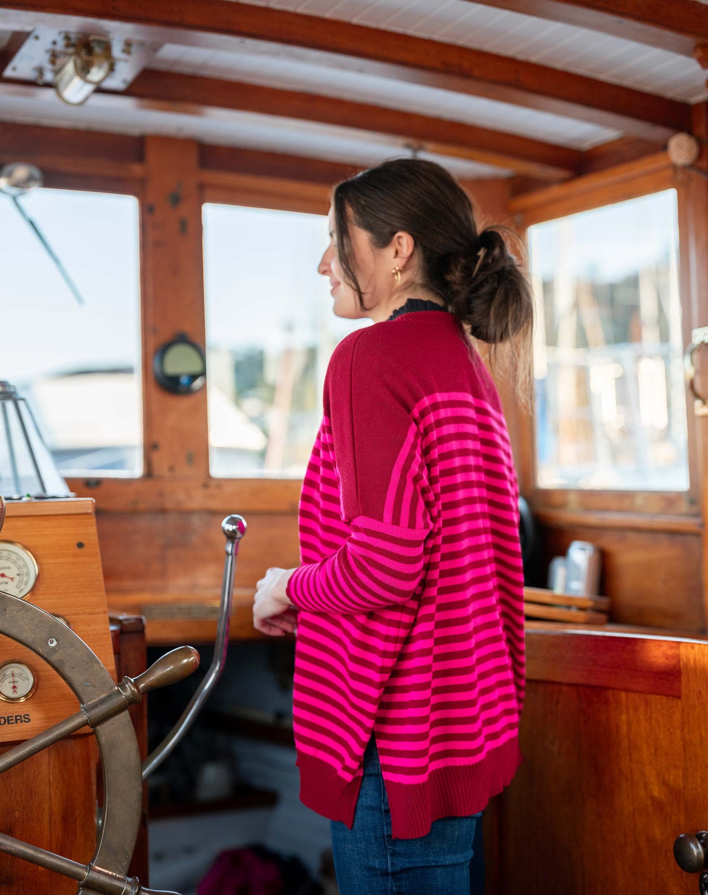 Catalina Sweater - Burgundy/Lipstick