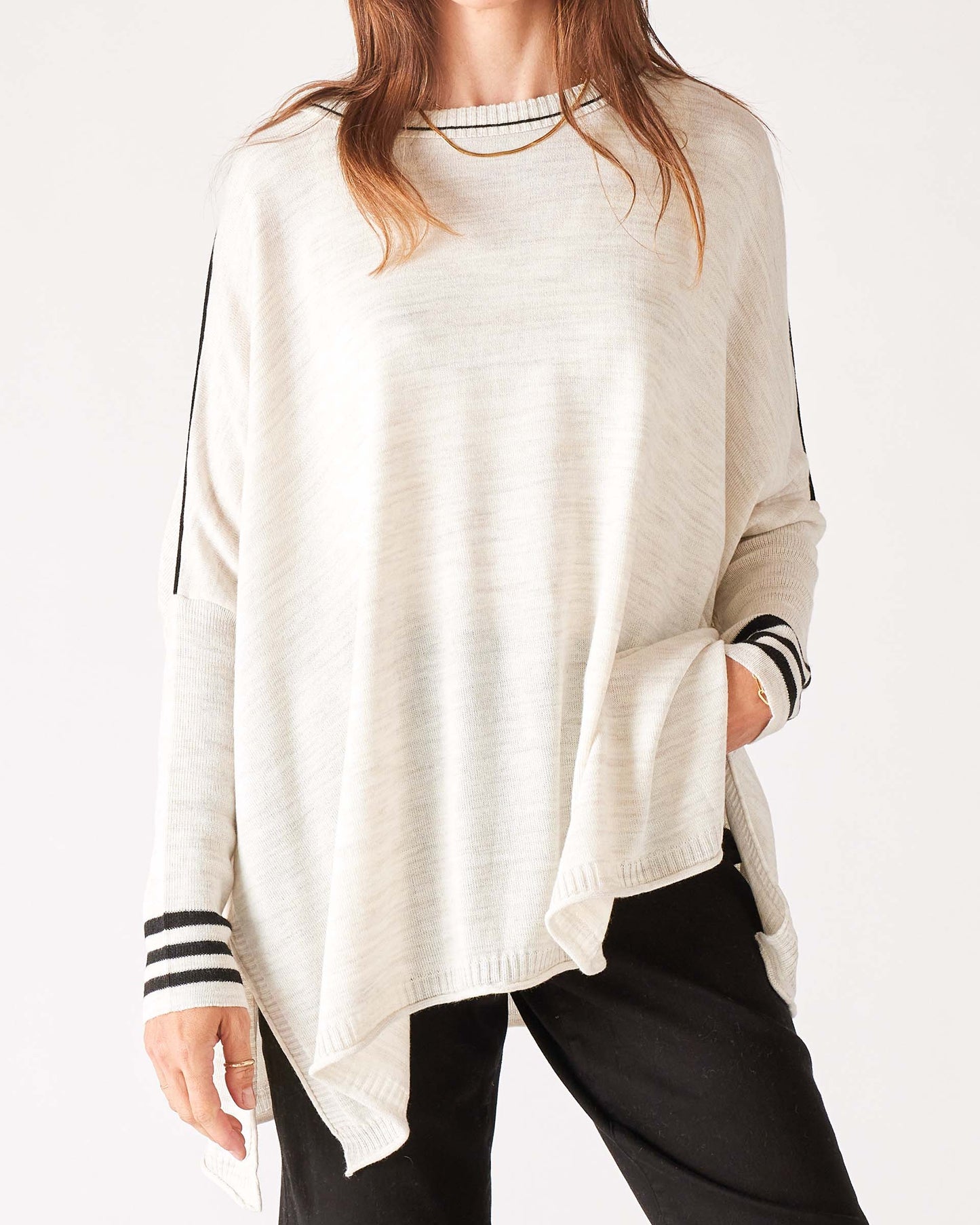 MerSea - Catalina Crewneck Sweater - Sea Salt/Black