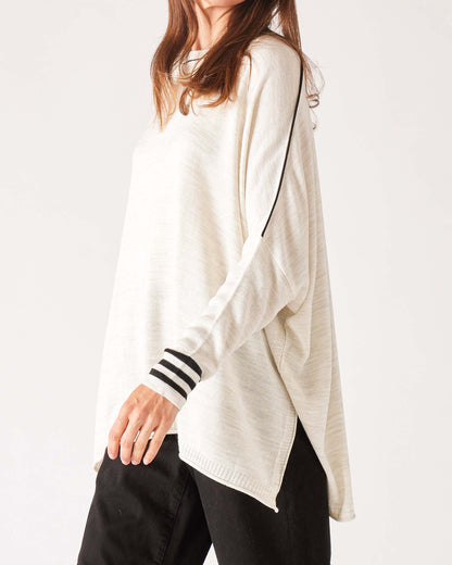 MerSea - Catalina Crewneck Sweater - Sea Salt/Black