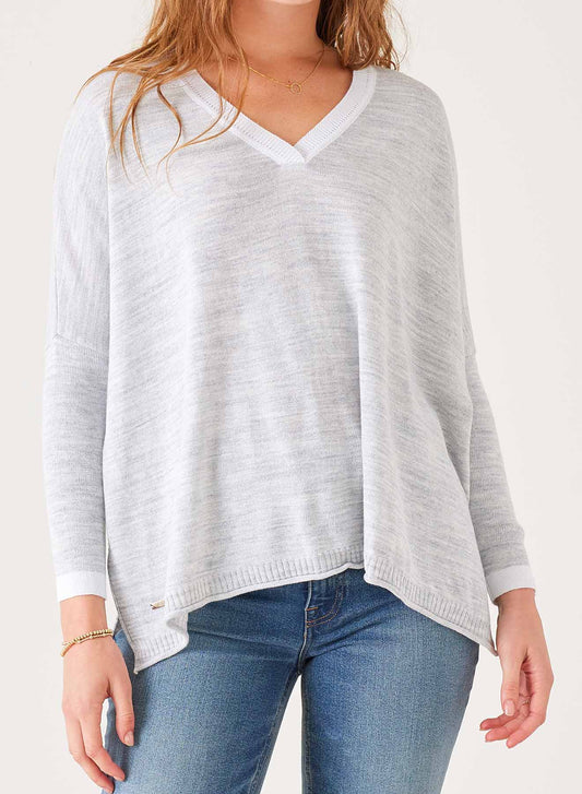 MerSea - Catalina V-Neck Sweater - Ash Ringer