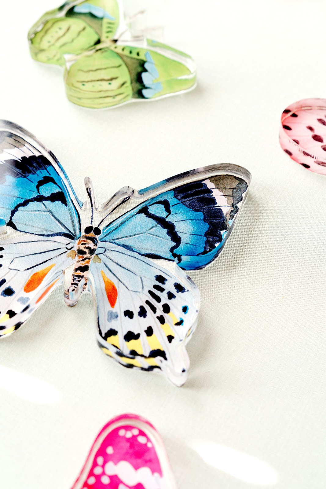 Blue Multi Butterfly Acrylic Art Block