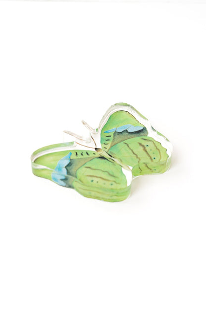 Green Butterfly Acrylic Art Block
