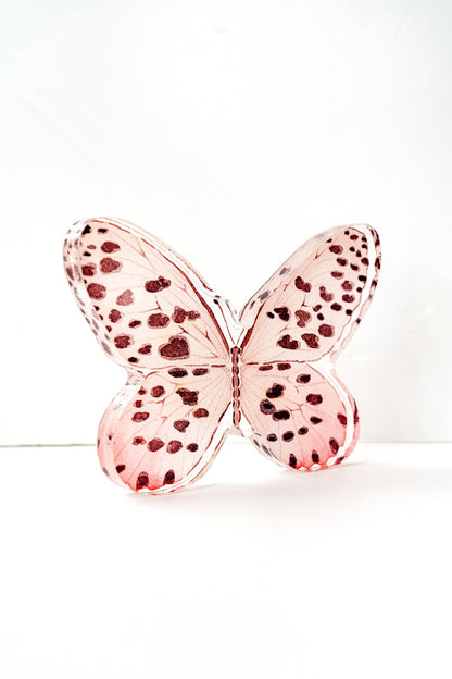 Neutral Spotted Butterfly Acrylic Art Block