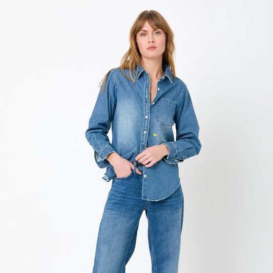 KERRI ROSENTHAL - Denim Shirt Lightweight - True Denim