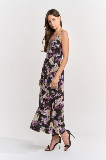 Katie Midi Dress - Black Multi