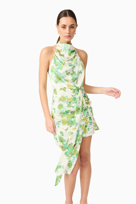 ELLIATT - Tess Halter Mini Dress - Green Multi
