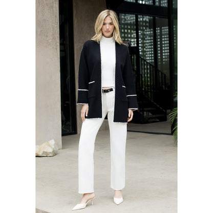 Long Sleeve Midi Cardigan - Black