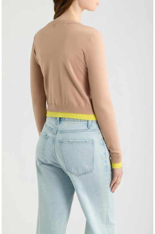 Zeppelin Cardigan - Beiby Beige w/Yellow