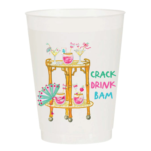 Crack Drink Bam Frosted Cups - Mahjong