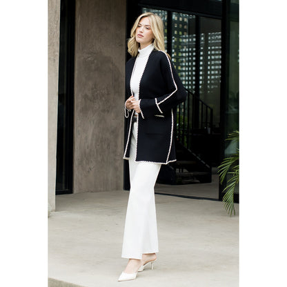 Long Sleeve Midi Cardigan - Black