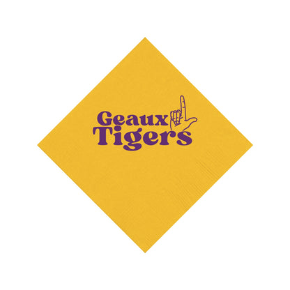 LSU Cocktail Napkins - Gold