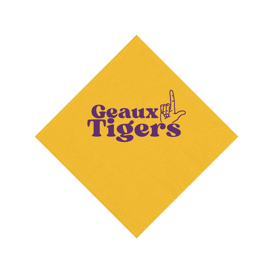 LSU Cocktail Napkins - Gold