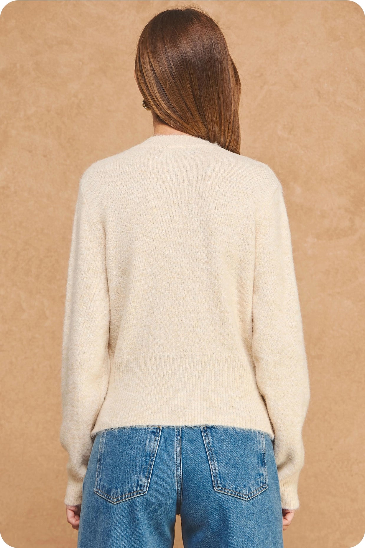 Multi Color Button Knit Cardigan - Oatmeal
