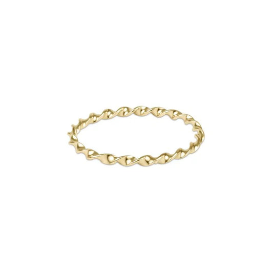 Classic Gold Twisted Thin Band Ring
