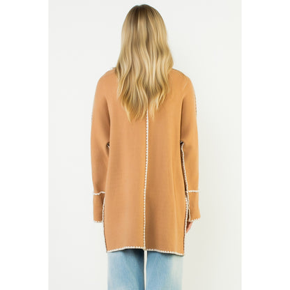 Long Sleeve Midi Cardigan - Caramel