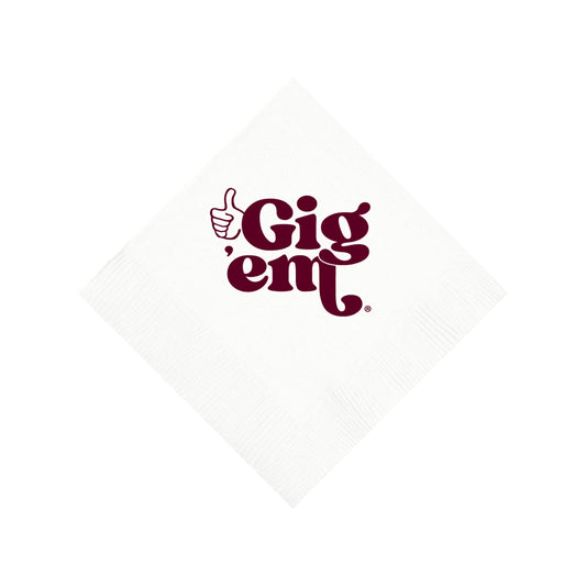 Texas A&M Cocktail Napkins - White