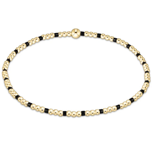 Gameday Hope Sincerity Pattern 2mm Bead Bracelet - Onyx