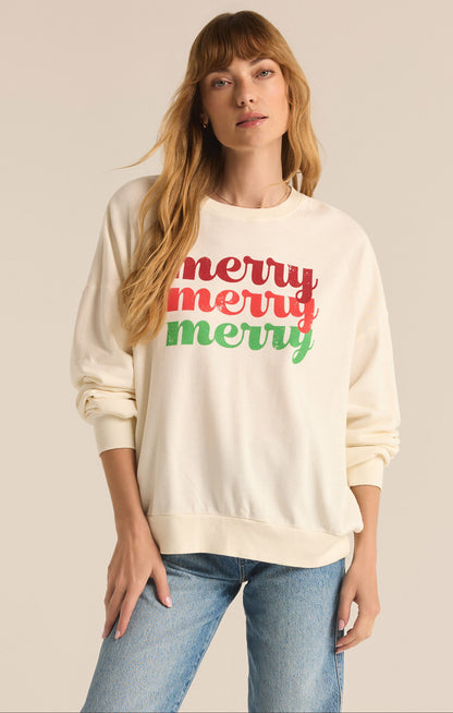 Z SUPPLY - Merry Sunday Sweatshirt - Sea Salt