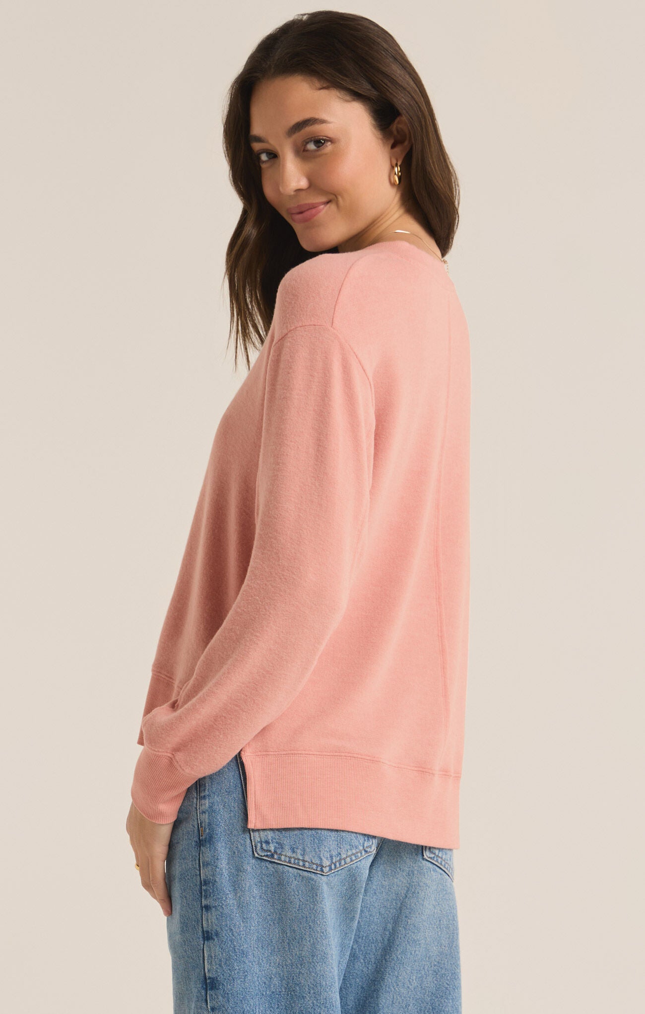 Z SUPPLY - Wilder Cloud V-Neck Long Sleeve Top - Rose Haze