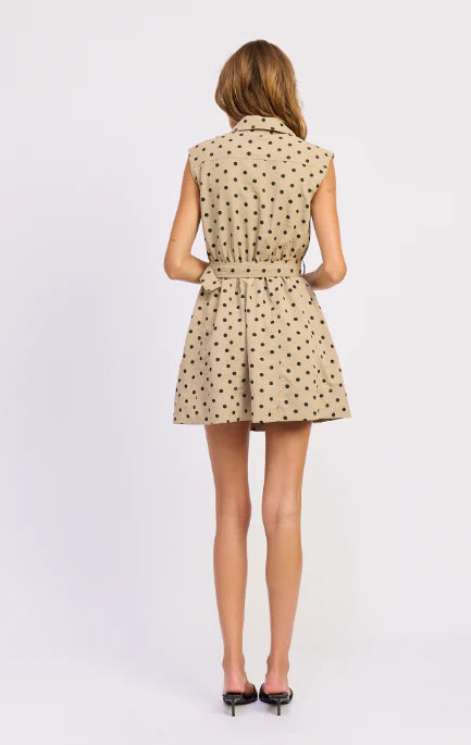 Hadley Mini Dress - Tan Black