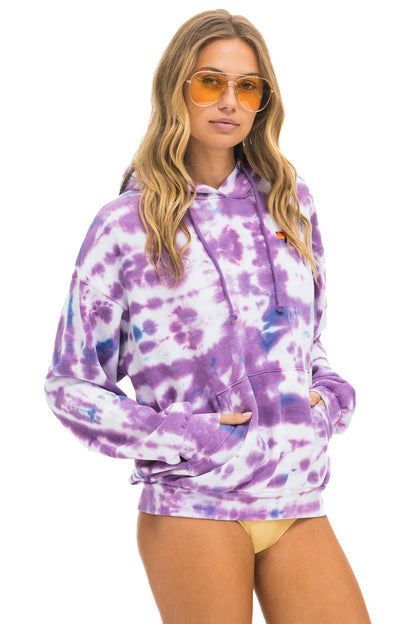 Aviator Nation - Hand Dyed Pullover Hoodie Relaxed - Tie Dye Magenta