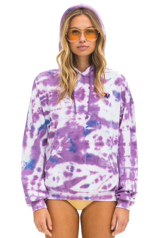Aviator Nation - Hand Dyed Pullover Hoodie Relaxed - Tie Dye Magenta