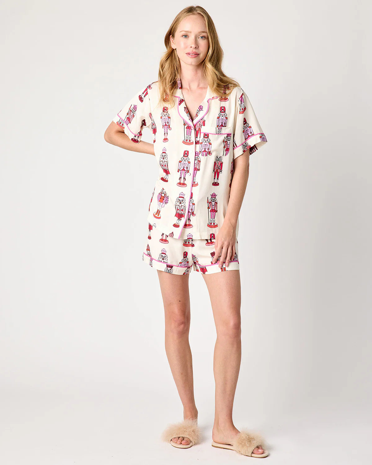 KATIE KIME - Holiday March Pajama Shorts Set - Pink