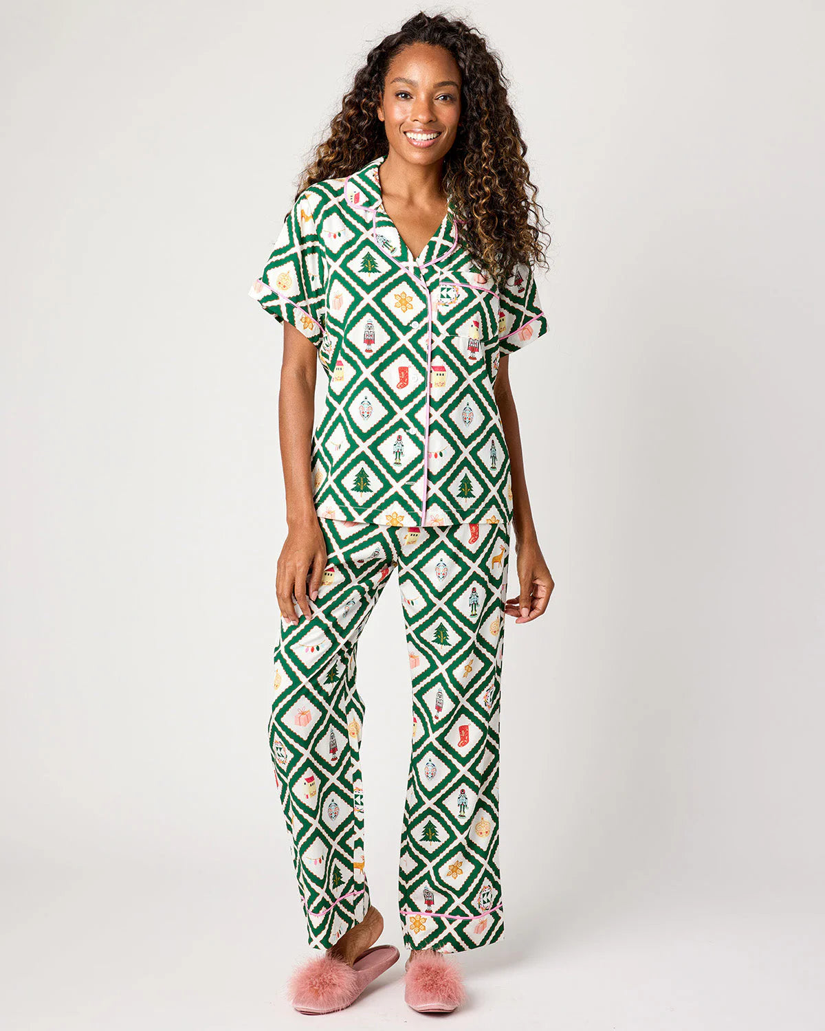 KATIE KIME - Holiday Story Pajama Pants Set - Hunter