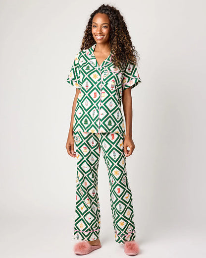 KATIE KIME - Holiday Story Pajama Pants Set - Hunter