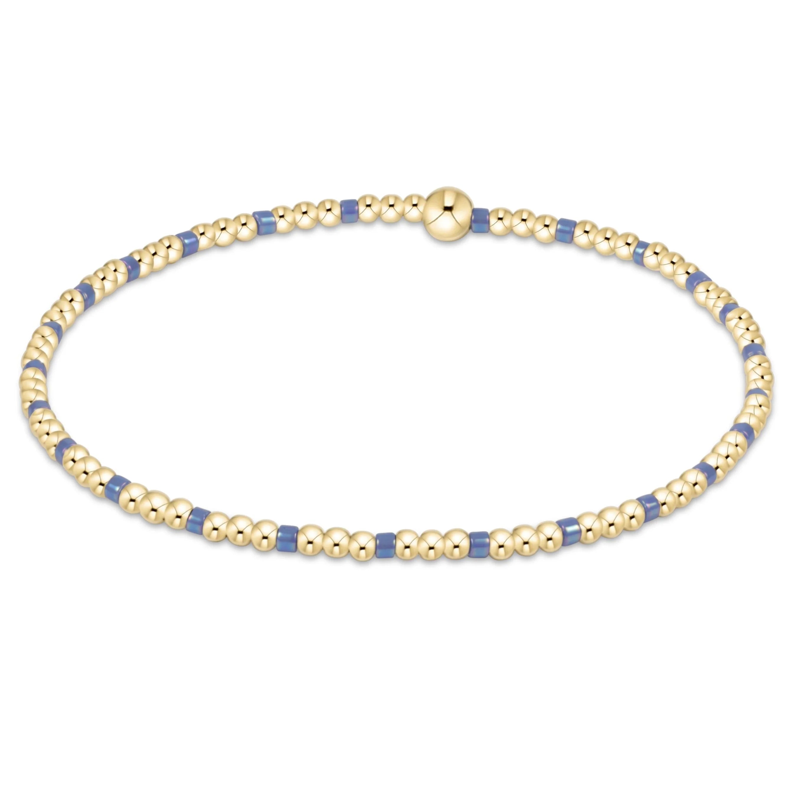 eGirl - Hope Sincerity Pattern 2mm Bead Bracelet - Bright Blue