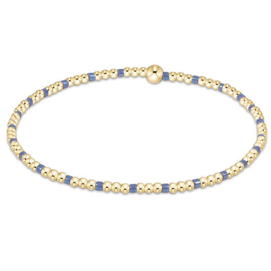 eNewton - Hope Sincerity Pattern 2mm Bead Bracelet - Bright Blue