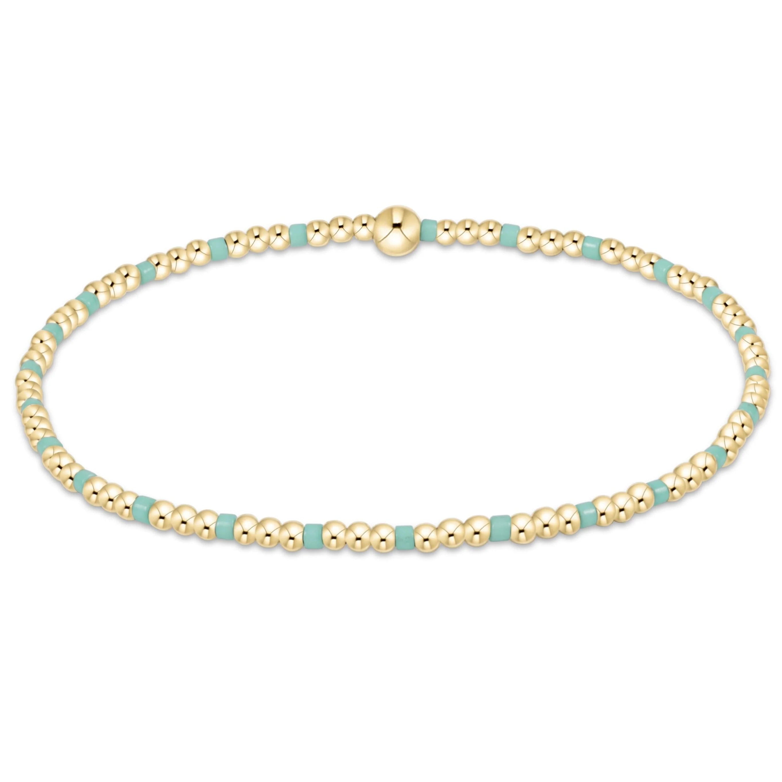 eGirl - Hope Sincerity Pattern 2mm Bead Bracelet - Mint