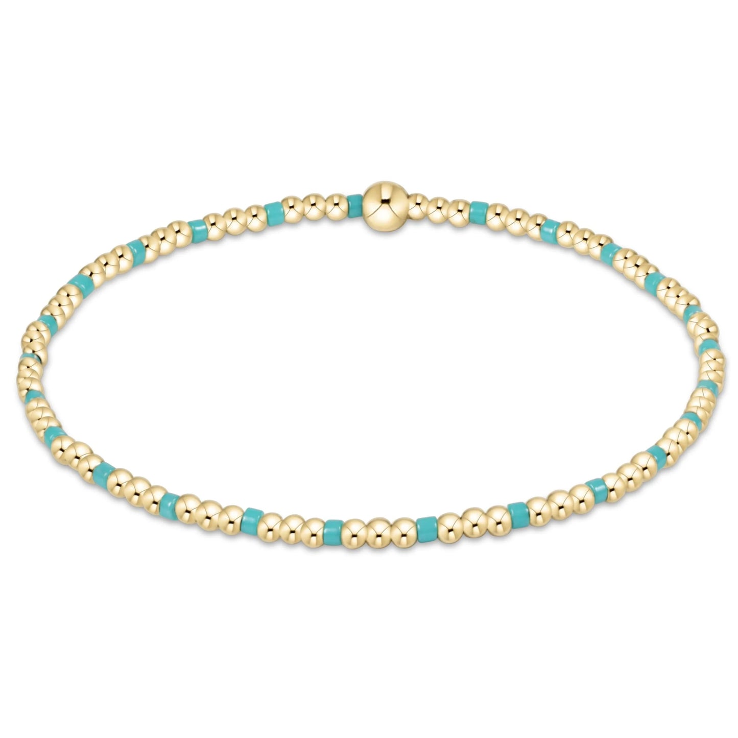 eGirl - Hope Sincerity Pattern 2mm Bead Bracelet - Turquoise